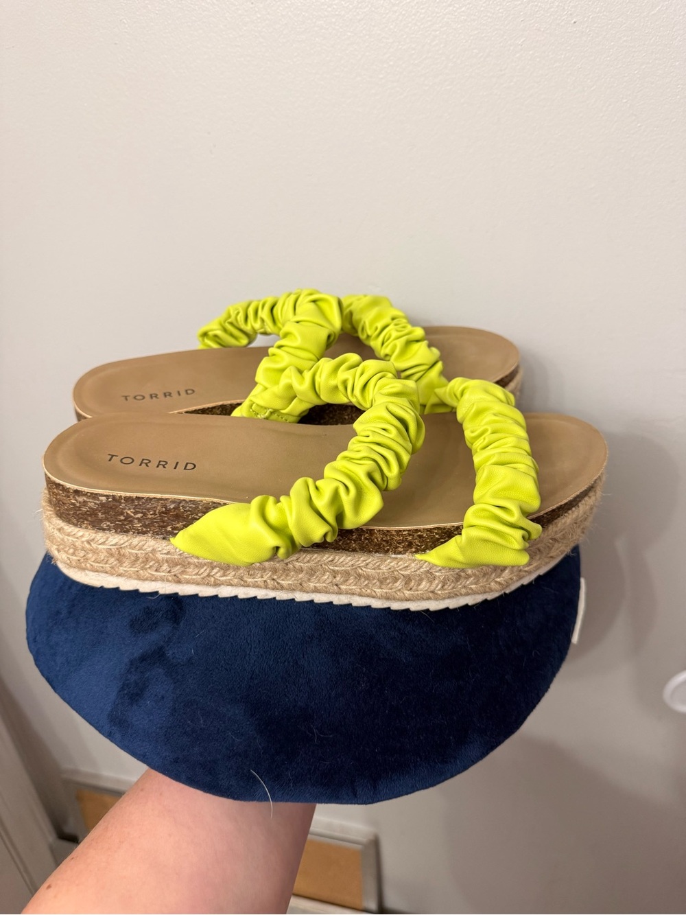 torrid Neon Lime Scrunch-Strap Platform Espadrille Sandals